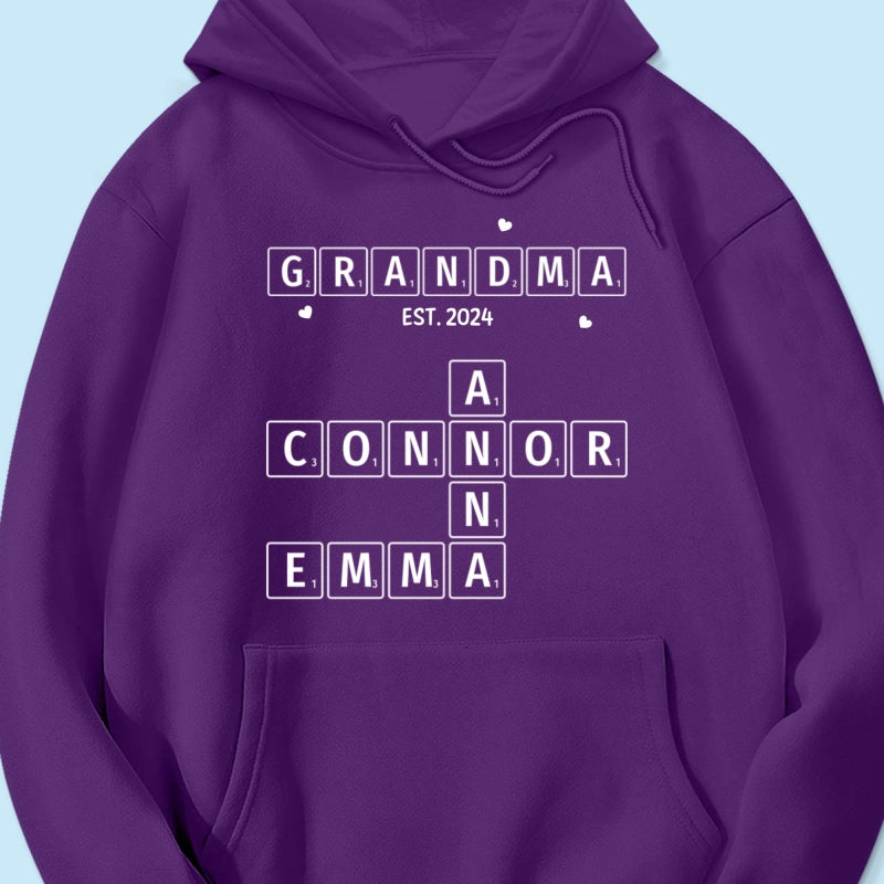 Grandma Grandpa Est. Crossword Art Puzzle Personalized Shirt