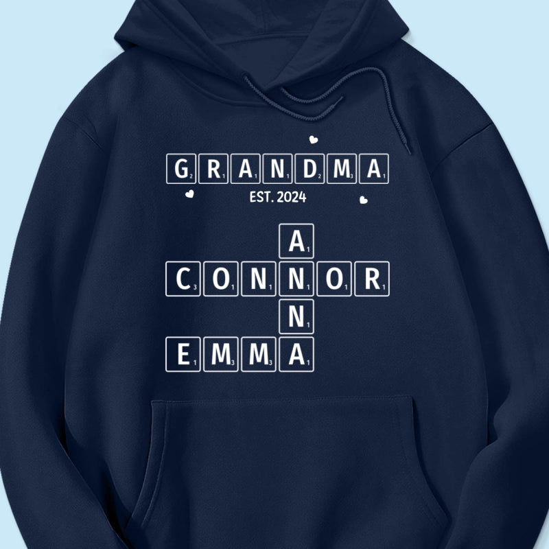 Grandma Grandpa Est. Crossword Art Puzzle Personalized Shirt