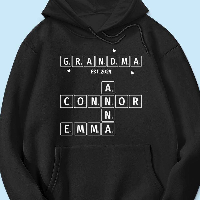 Grandma Grandpa Est. Crossword Art Puzzle Personalized Shirt