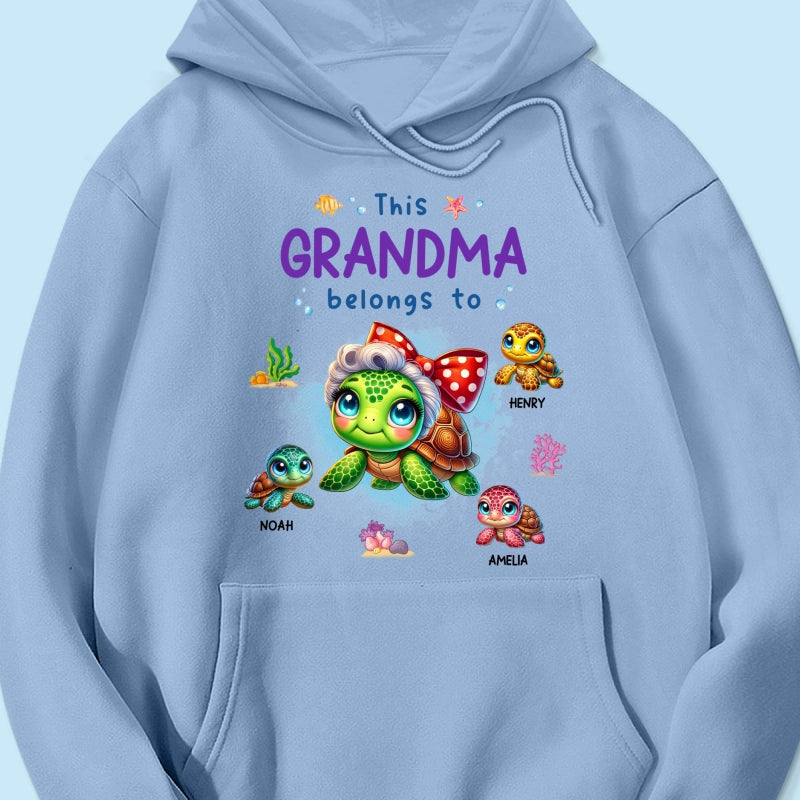 Grandma Grandkids Turtle Personalized Shirt, Gift for Grandmas