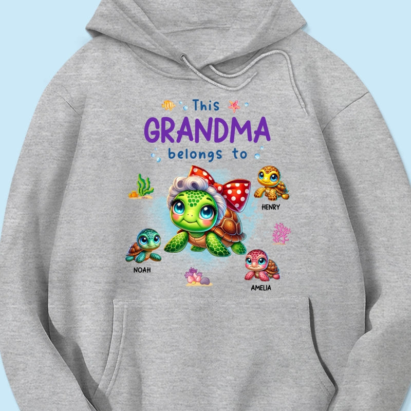 Grandma Grandkids Turtle Personalized Shirt, Gift for Grandmas